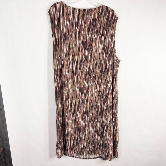 Dana Buchman Plus Size 3X Dress Shift‎ Sleeveless Brown Knee Length Drape 848 - Picture 2 of 9